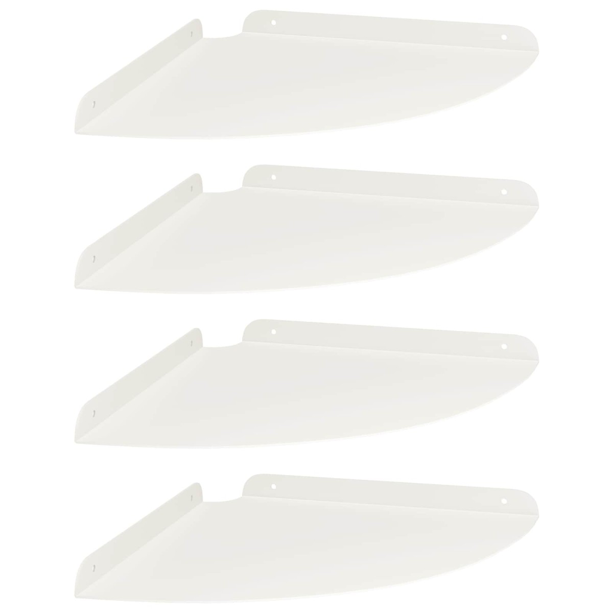 vidaXL Floating Ράφι Γωνίας Γωνιακή βάση 4 τμχ. Λευκός 30 x 30 x 2 εκ.