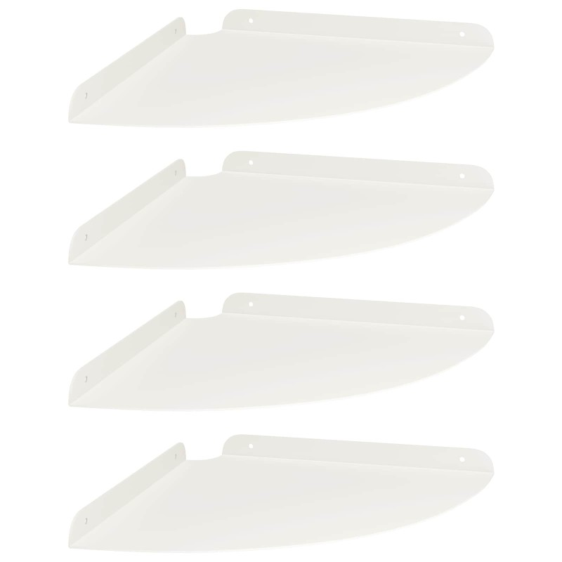 vidaXL Floating Ράφι Γωνίας Γωνιακή βάση 4 τμχ. Λευκός 30 x 30 x 2 εκ.