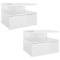 vidaXL Κομοδίνα Κρεμαστά 2 τεμ. Γυαλ. Λευκό 40x31x27 εκ. Μοριοσανίδα