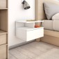 vidaXL Κομοδίνα Κρεμαστά 2 τεμ. Γυαλ. Λευκό 40x31x27 εκ. Μοριοσανίδα