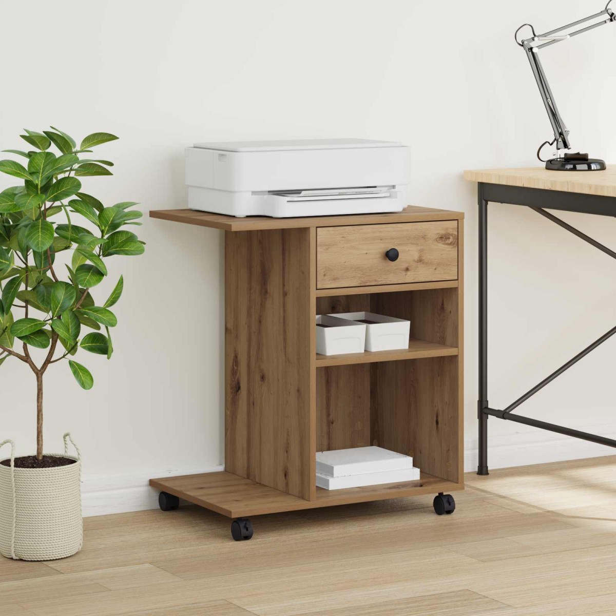vidaXL Σταντ Εκτυπωτή Artisian Δρυς 60 x 40 x 68,5 εκ.