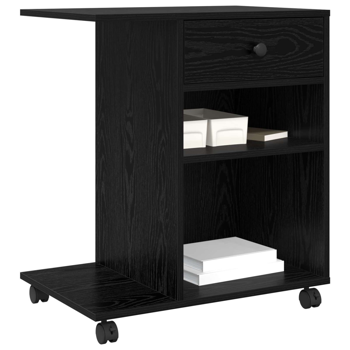 vidaXL Σταντ Εκτυπωτή Μαύρη Δρυς 60 x 40 x 68,5 εκ. Επεξεργασμένο Ξύλο