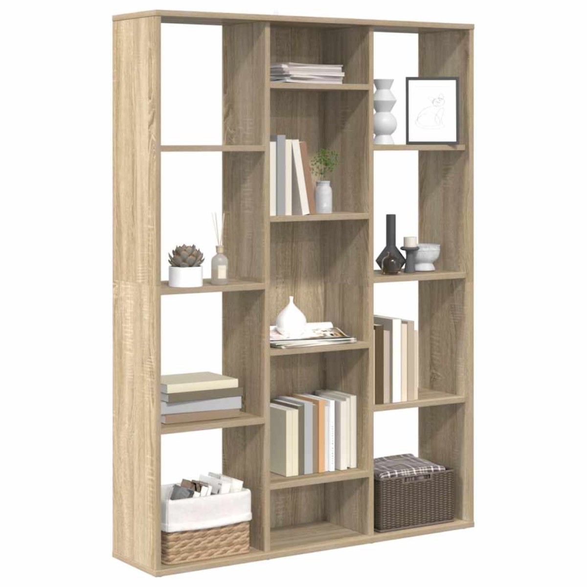 vidaXL Διαχωριστικό/Βιβλιοθήκη Sonoma Δρυς 100x24x140 εκ. Μοριοσανίδα