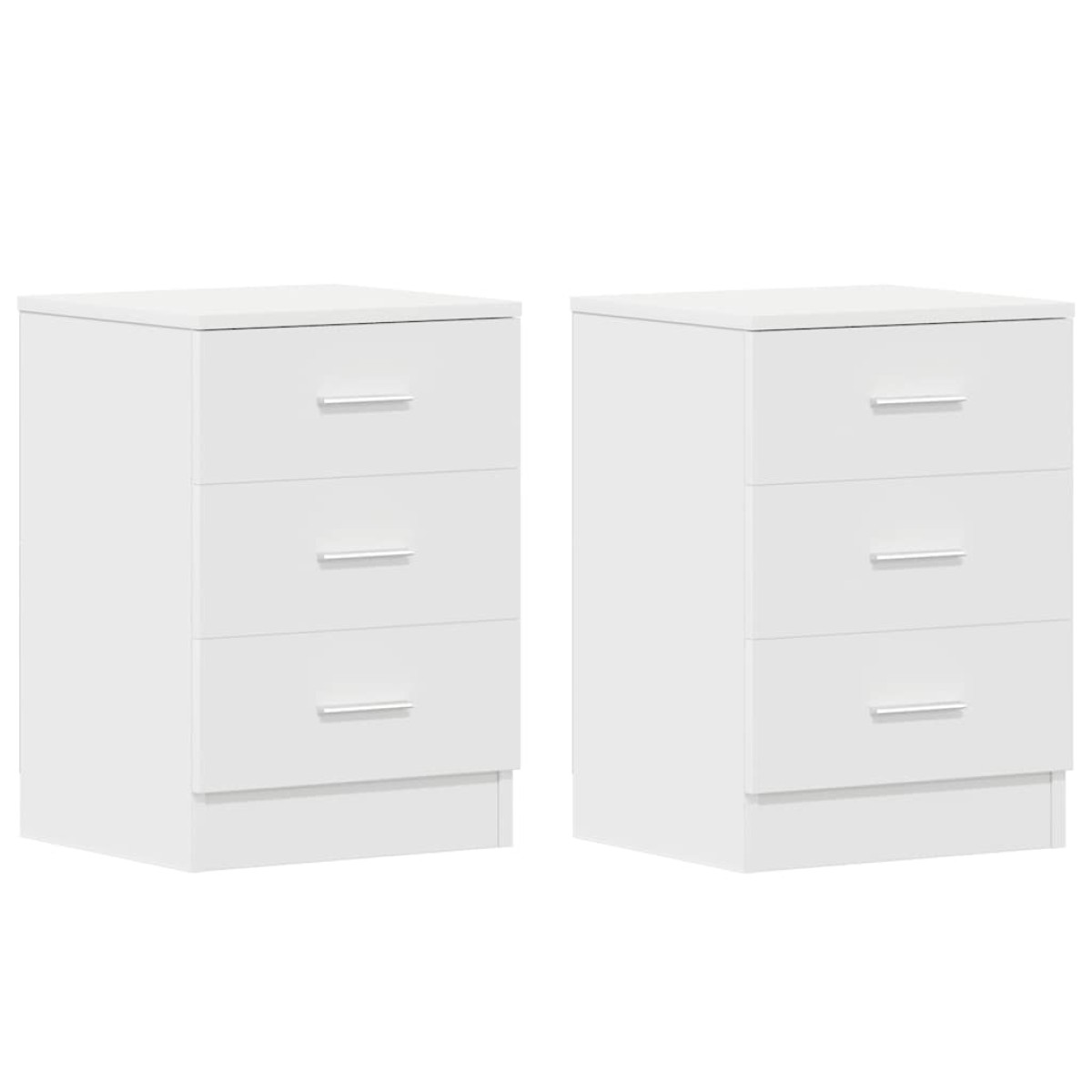 vidaXL Κομοδίνα 2 τεμ. Λευκά 38 x 35 x 56 εκ. από Μοριοσανίδα