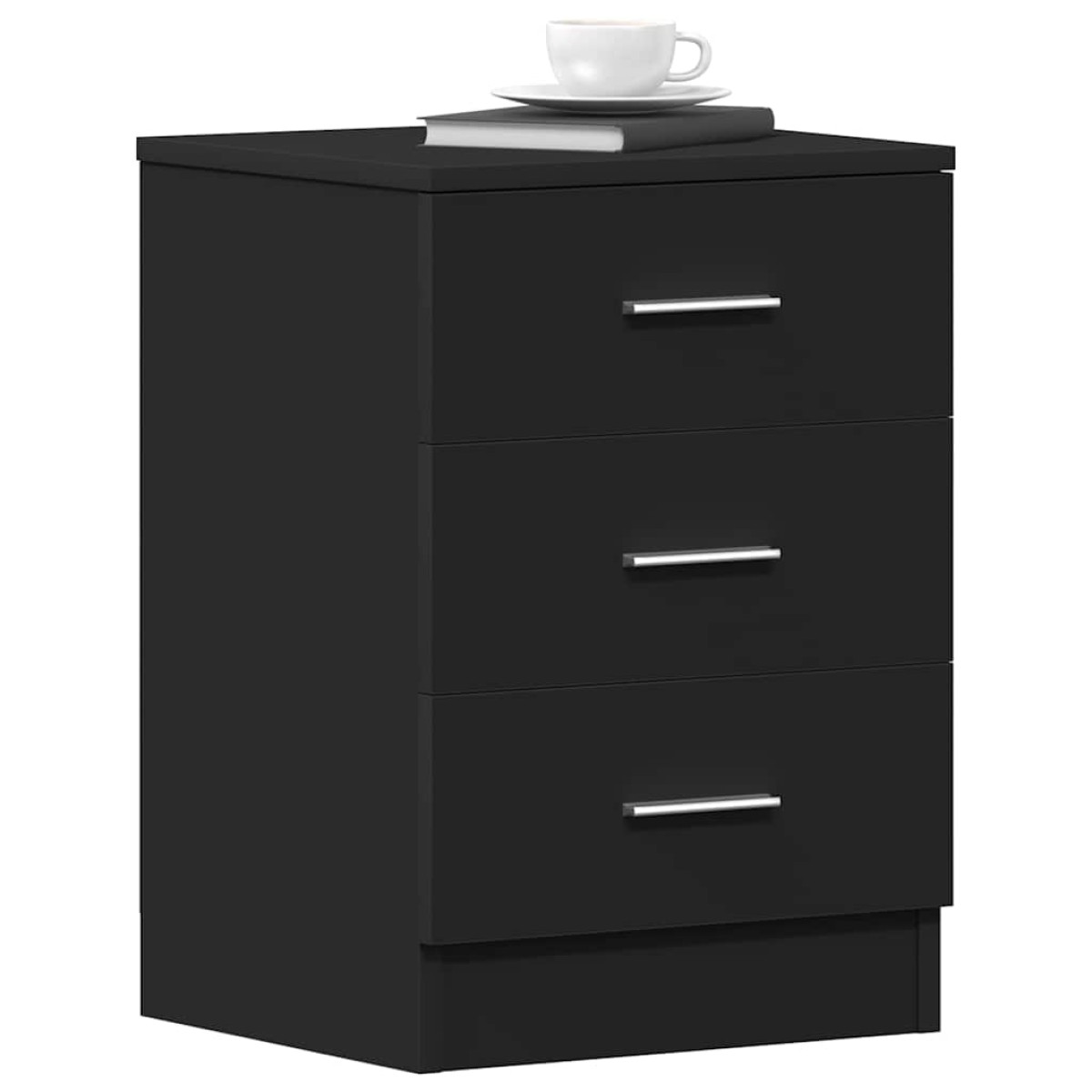 vidaXL Κομοδίνο Μαύρο 38 x 35 x 56 εκ. από Μοριοσανίδα