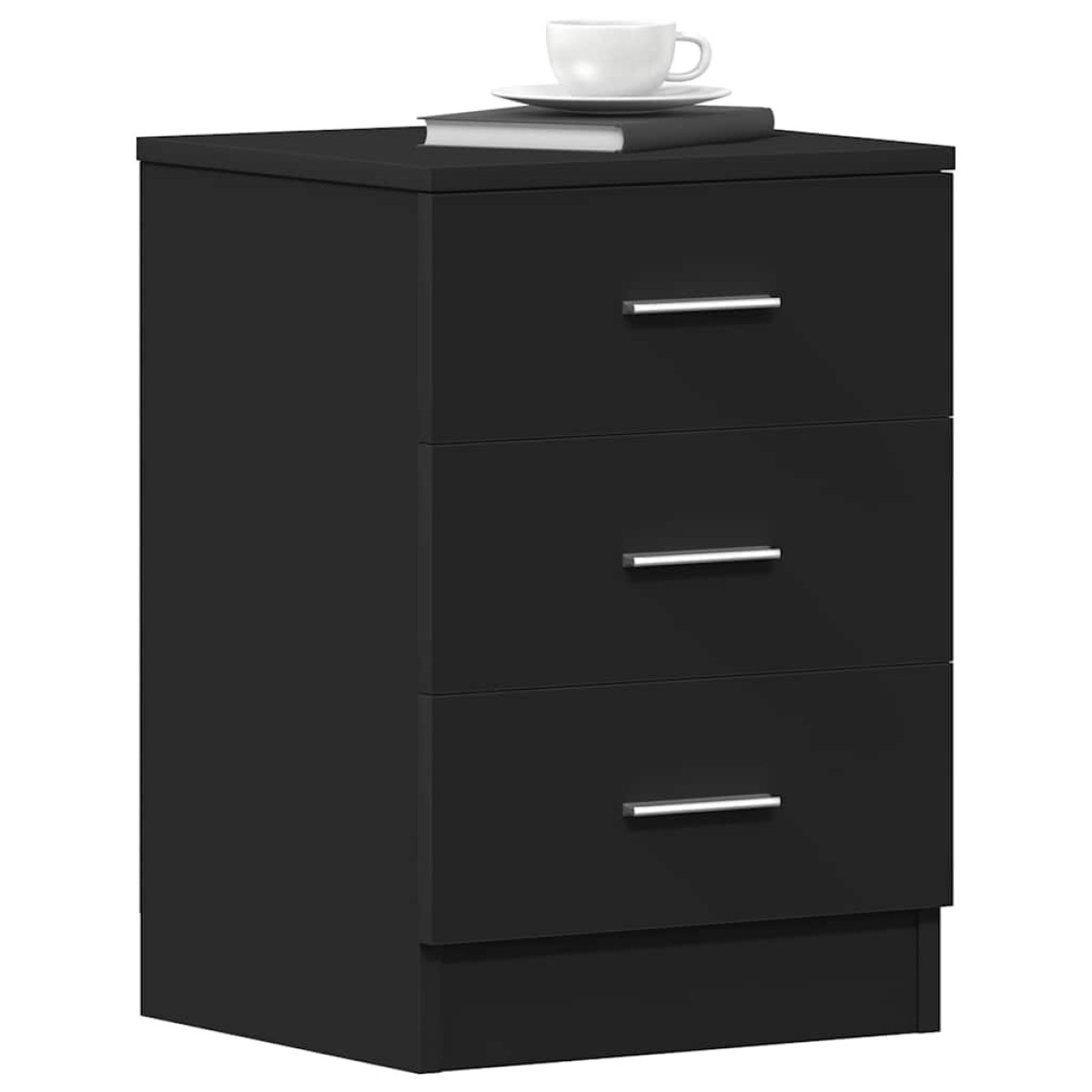 vidaXL Κομοδίνα 2 τεμ. Μαύρα 38 x 35 x 56 εκ. από Μοριοσανίδα