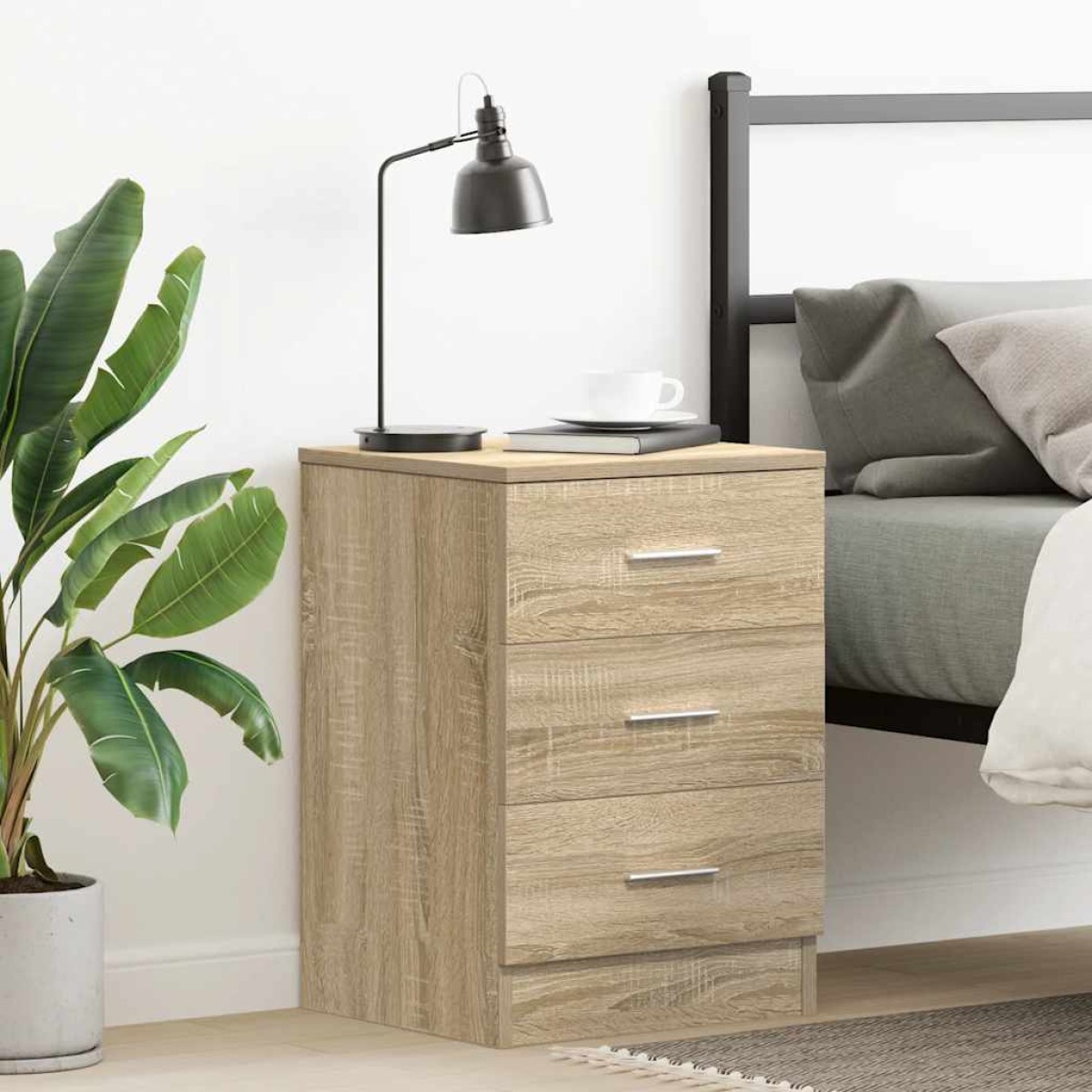 vidaXL Κομοδίνο Χρώμα Sonoma Δρυς 38 x 35 x 56 εκ. από Μοριοσανίδα