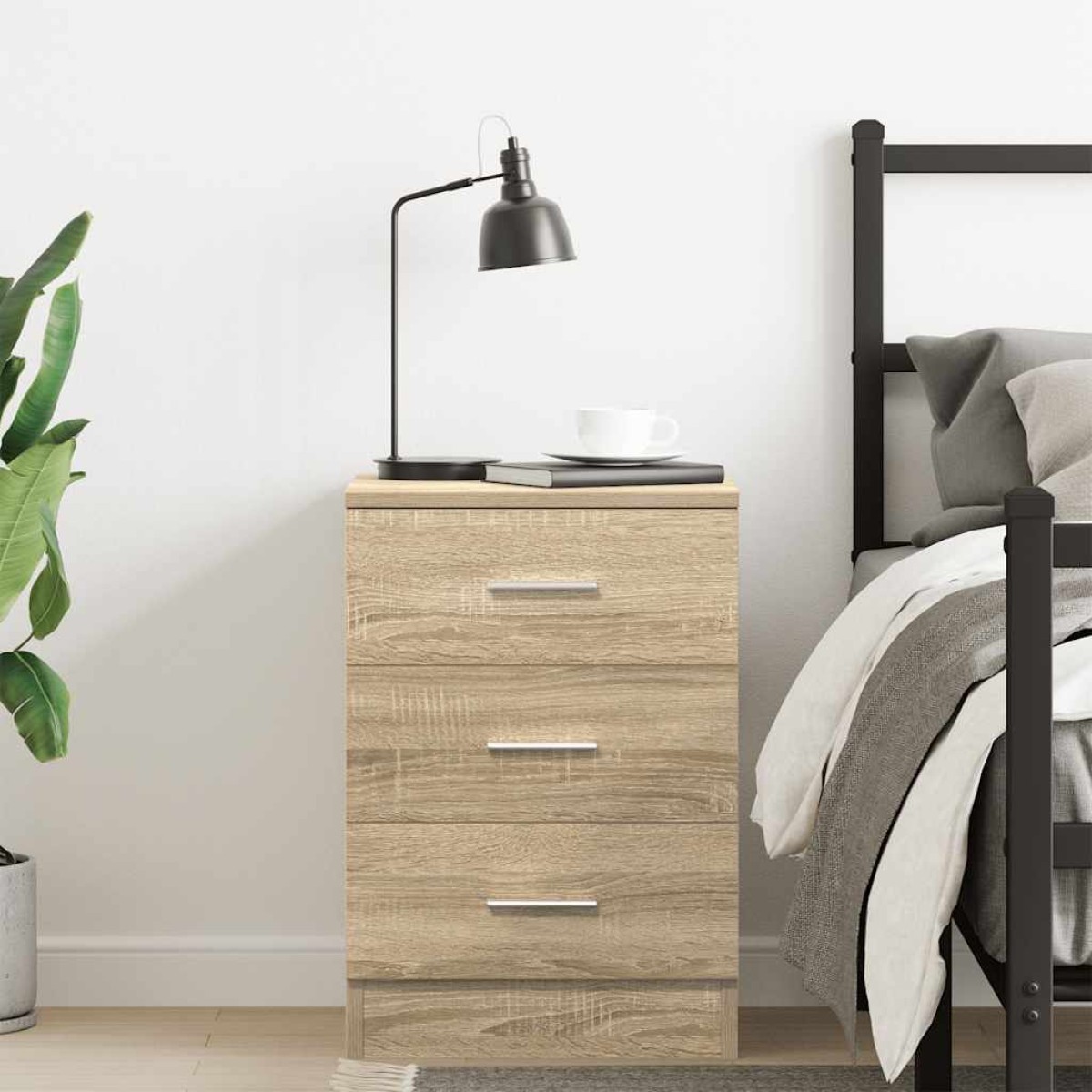 vidaXL Κομοδίνο Χρώμα Sonoma Δρυς 38 x 35 x 56 εκ. από Μοριοσανίδα