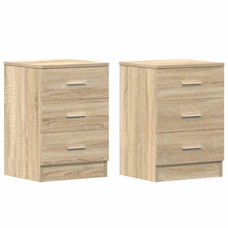 vidaXL Κομοδίνα 2 τεμ. Χρώμα Sonoma Δρυς 38x35x56 εκ. από Επεξ. Ξύλο