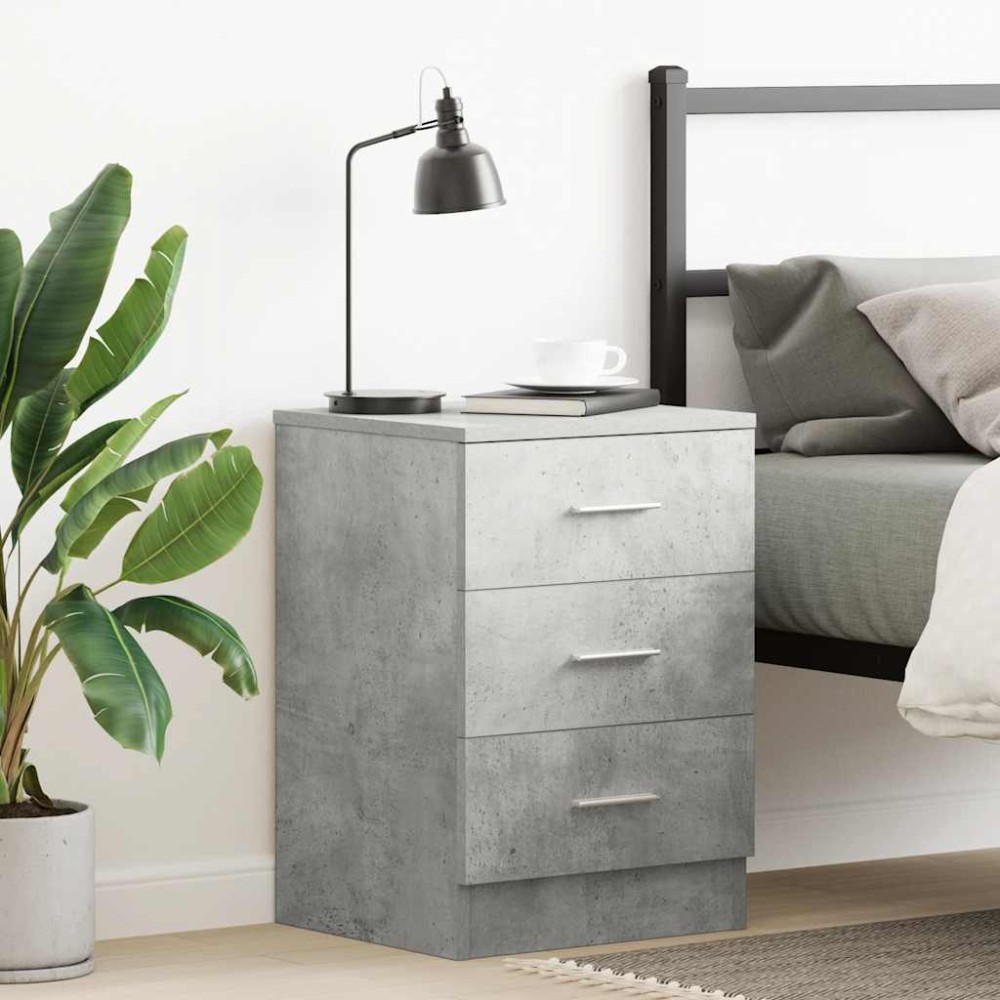vidaXL Κομοδίνο Γκρι του Σκυροδέματος 38 x 35 x 56 εκ. από Επεξ. Ξύλο