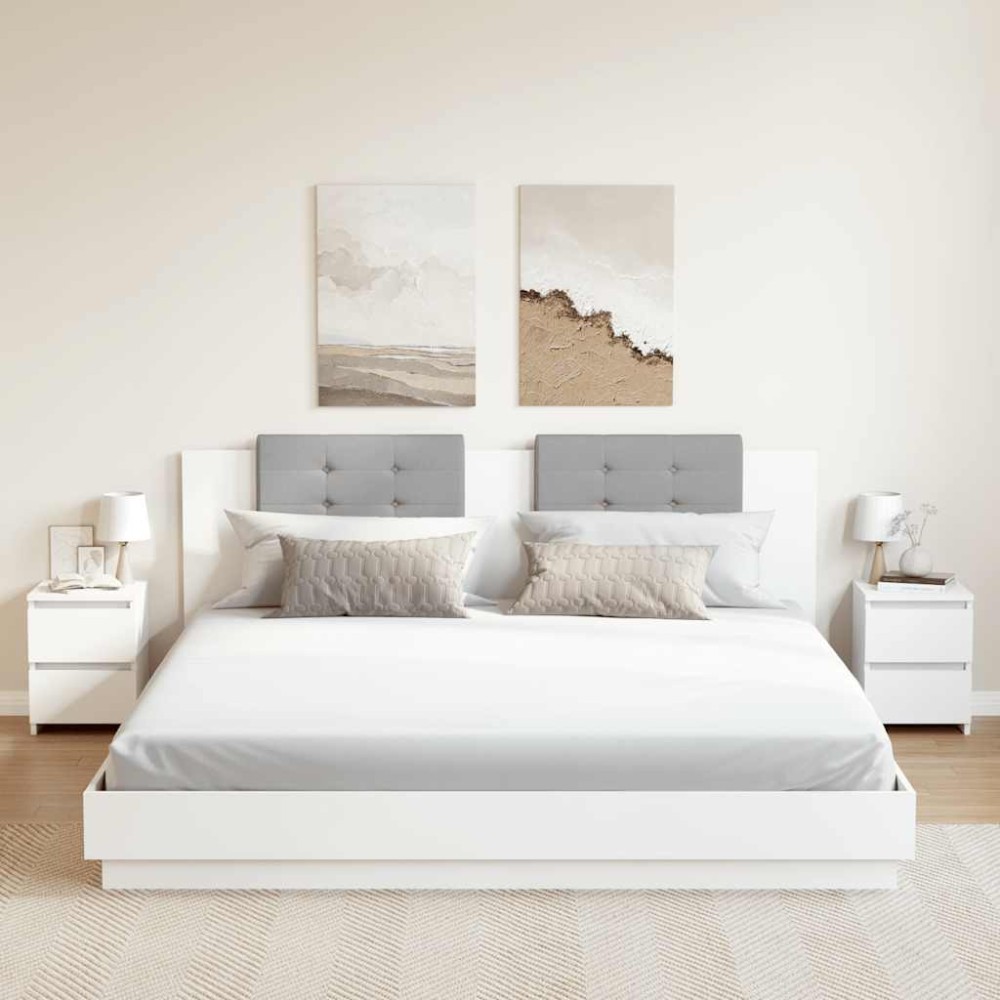 vidaXL Κομοδίνα 2 τεμ. Λευκά 30 x 30 x 40 εκ. από Επεξ. Ξύλο