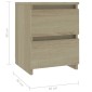 vidaXL Κομοδίνο Χρώμα Sonoma Δρυς 30 x 30 x 40 εκ. από Μοριοσανίδα