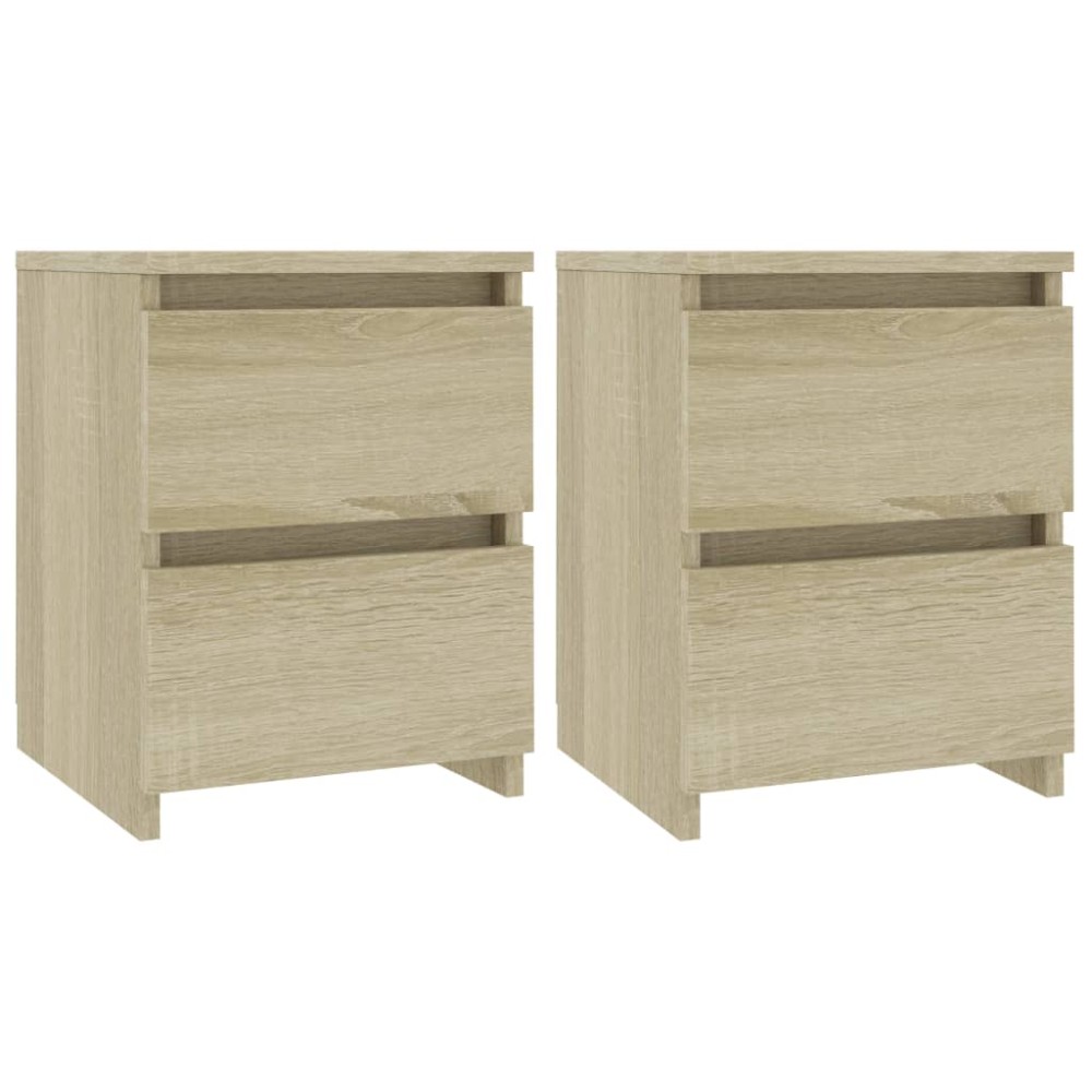 vidaXL Κομοδίνα 2 τεμ. Sonoma Δρυς 30 x 30 x 40 εκ. από Επεξ. Ξύλο