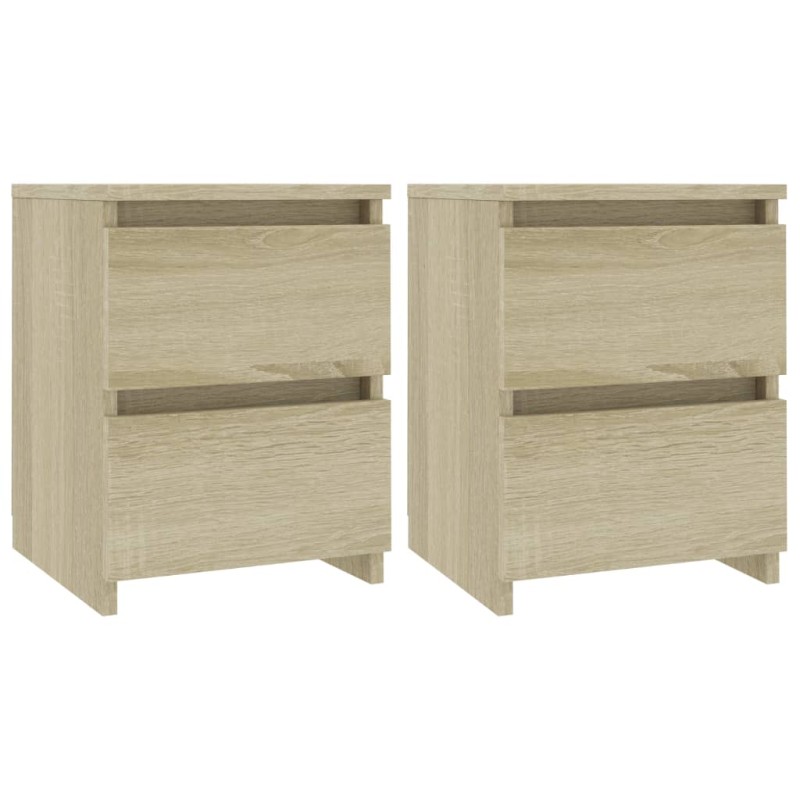 vidaXL Κομοδίνα 2 τεμ. Sonoma Δρυς 30 x 30 x 40 εκ. από Επεξ. Ξύλο
