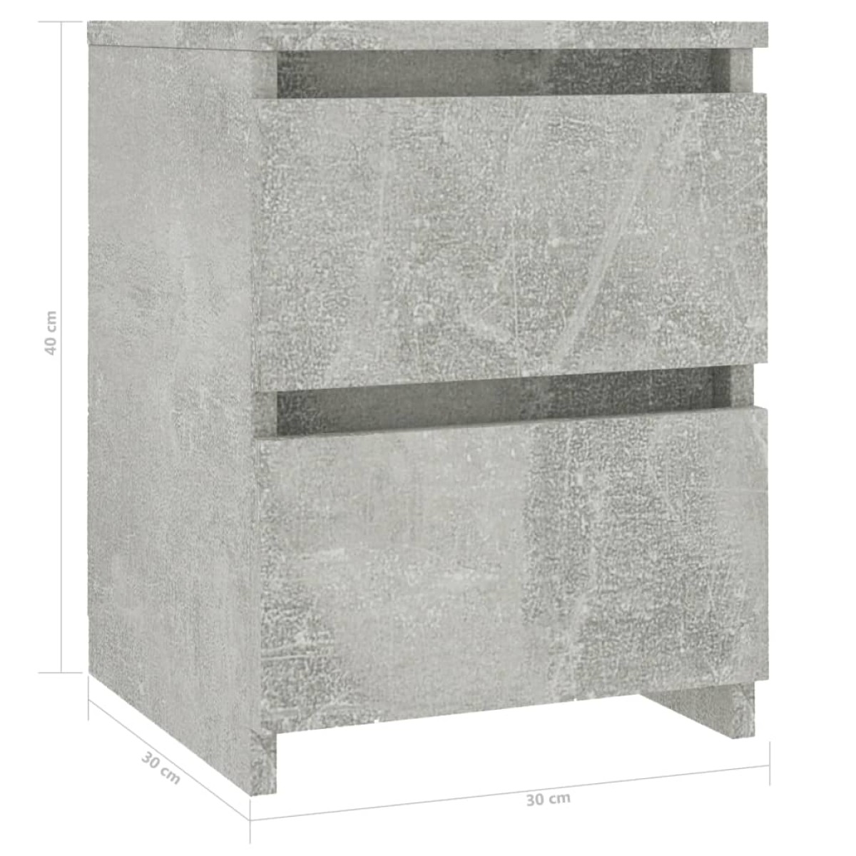 vidaXL Κομοδίνο Γκρι του Σκυροδέματος 30 x 30 x 40 εκ. από Μοριοσανίδα