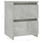vidaXL Κομοδίνο Γκρι του Σκυροδέματος 30 x 30 x 40 εκ. από Μοριοσανίδα