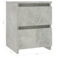 vidaXL Κομοδίνα 2 τεμ. Γκρι Σκυροδέματος 30x30x40 εκ. από Μοριοσανίδα