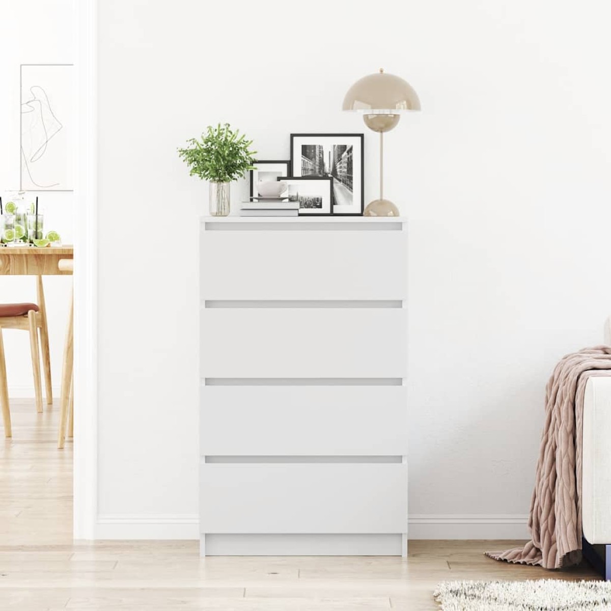 vidaXL Συρταριέρα Λευκή 60 x 35 x 98,5 εκ. από Επεξεργασμένο Ξύλο