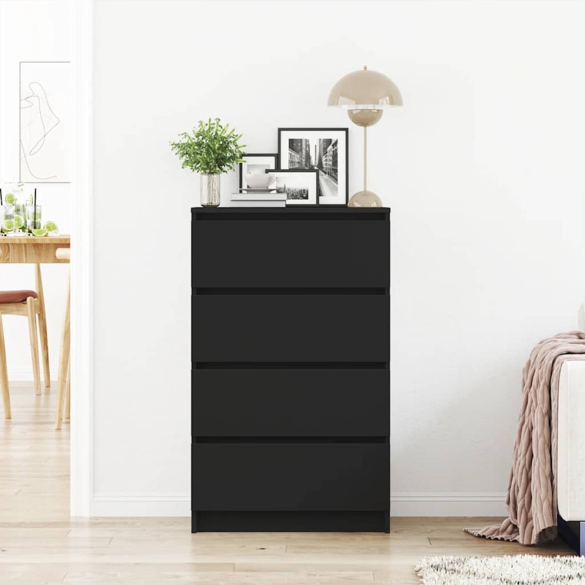 vidaXL Συρταριέρα Μαύρη 60 x 35 x 98,5 εκ. από Επεξεργασμένο Ξύλο