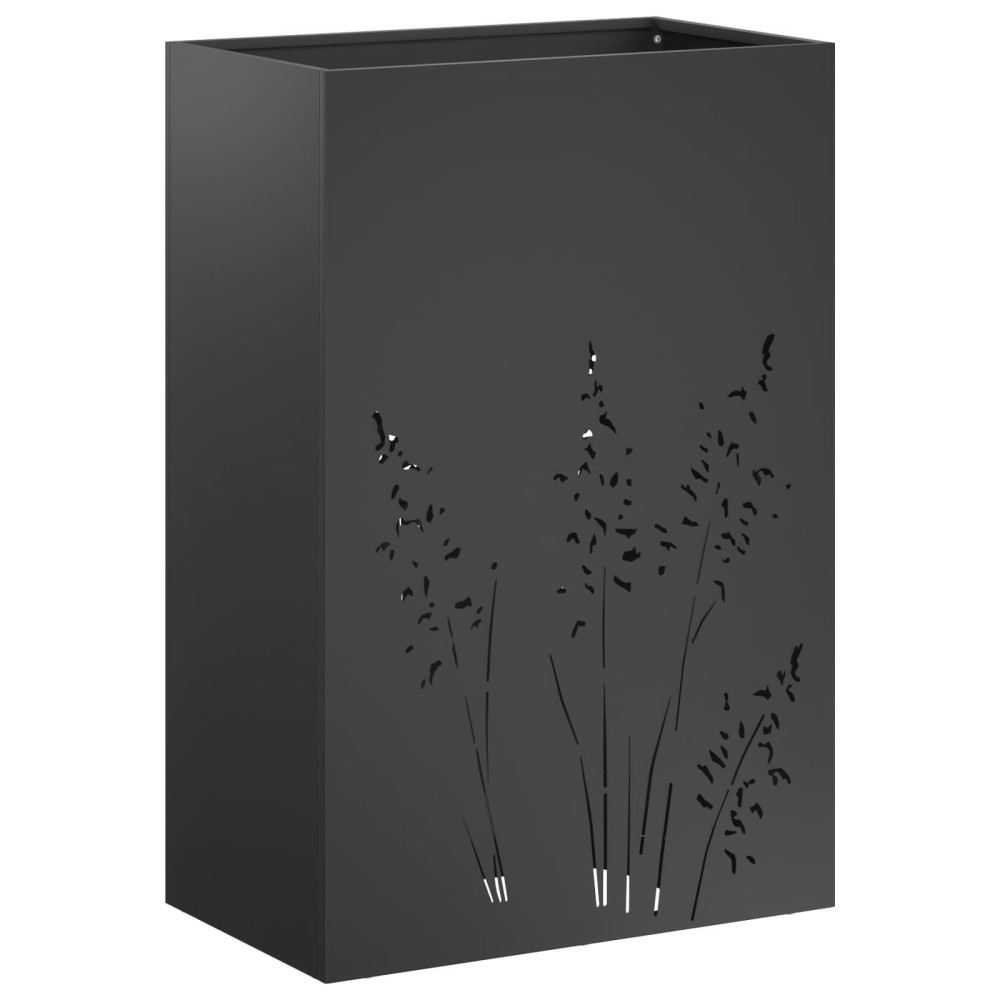 vidaXL Γλάστρα Κήπου Μαύρο 50 x 30 x 75 εκ Ψυχρής έλασης χάλυβας