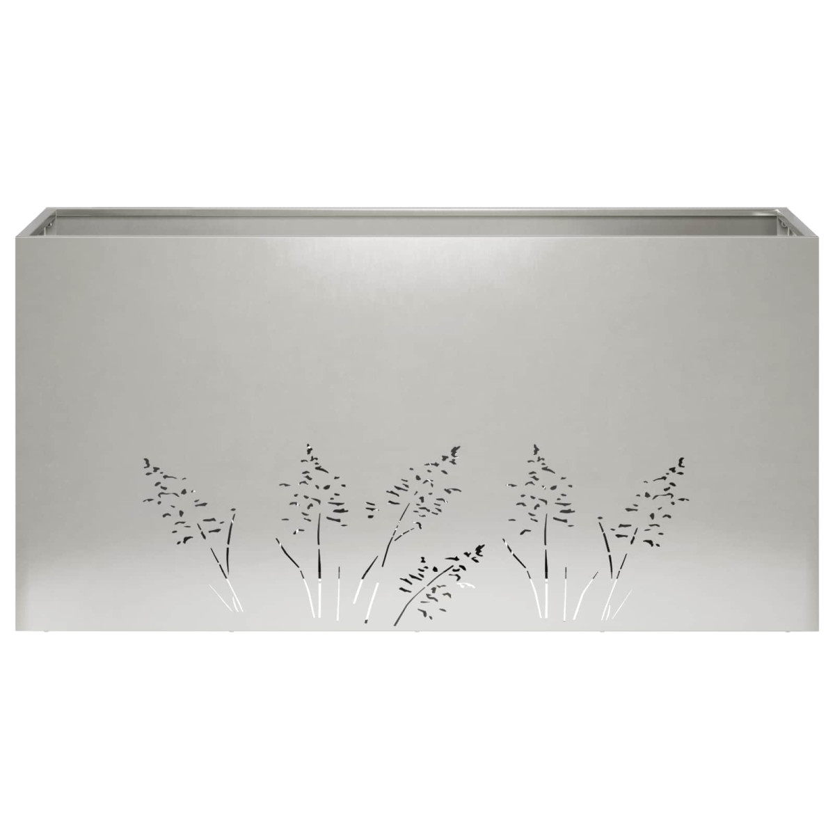 vidaXL Γλάστρα Κήπου 2 τμχ. Ασημί 100 x 20 x 49 εκ Ανοξείδωτο Ατσάλι