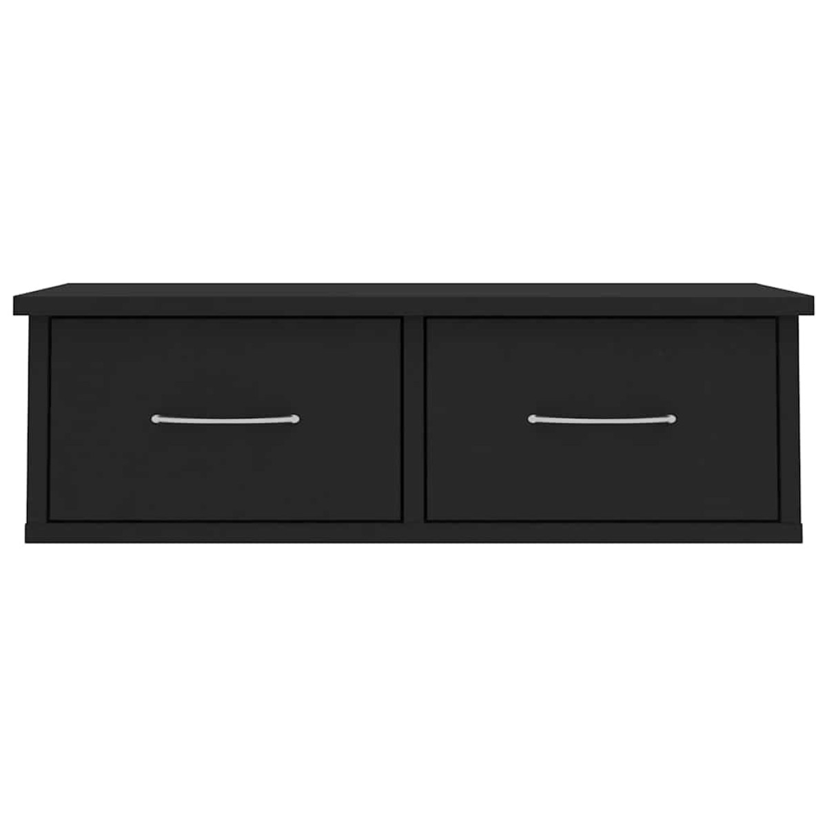 vidaXL Ράφι Τοίχου με Συρτάρια Μαύρο 60 x 26 x 18,5 εκ. Μοριοσανίδα