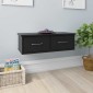 vidaXL Ράφι Τοίχου με Συρτάρια Μαύρο 60 x 26 x 18,5 εκ. Μοριοσανίδα