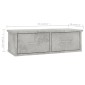 vidaXL Ράφι Τοίχου με Συρτάρια Γκρι Σκυροδ. 60x26x18,5 εκ. Μοριοσανίδα