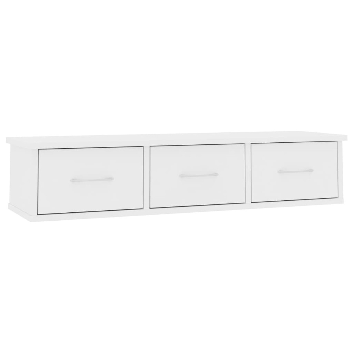 vidaXL Ράφι Τοίχου με Συρτάρια Λευκό 88 x 26 x 18,5 εκ. Μοριοσανίδα