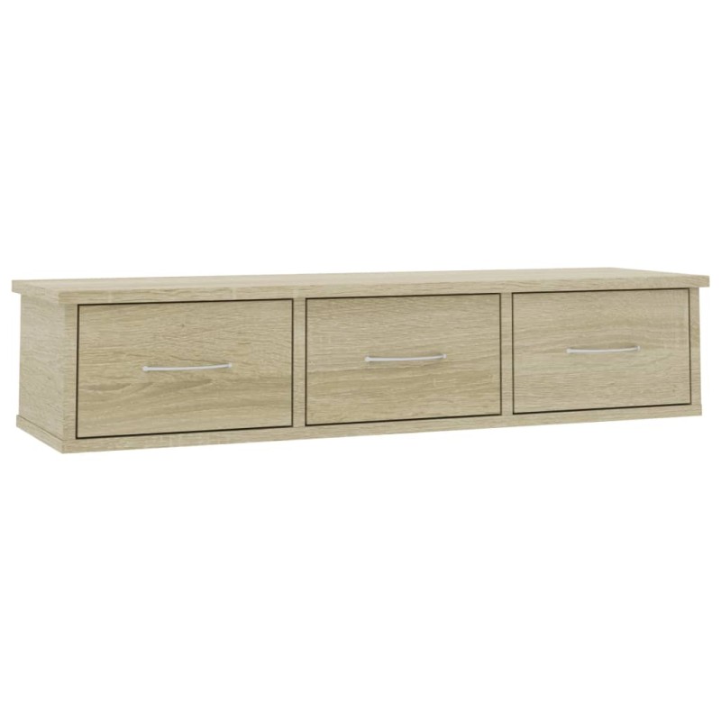 vidaXL Ράφι Τοίχου με Συρτάρια Sonoma Δρυς 88x26x18,5 εκ. Επεξ. Ξύλο