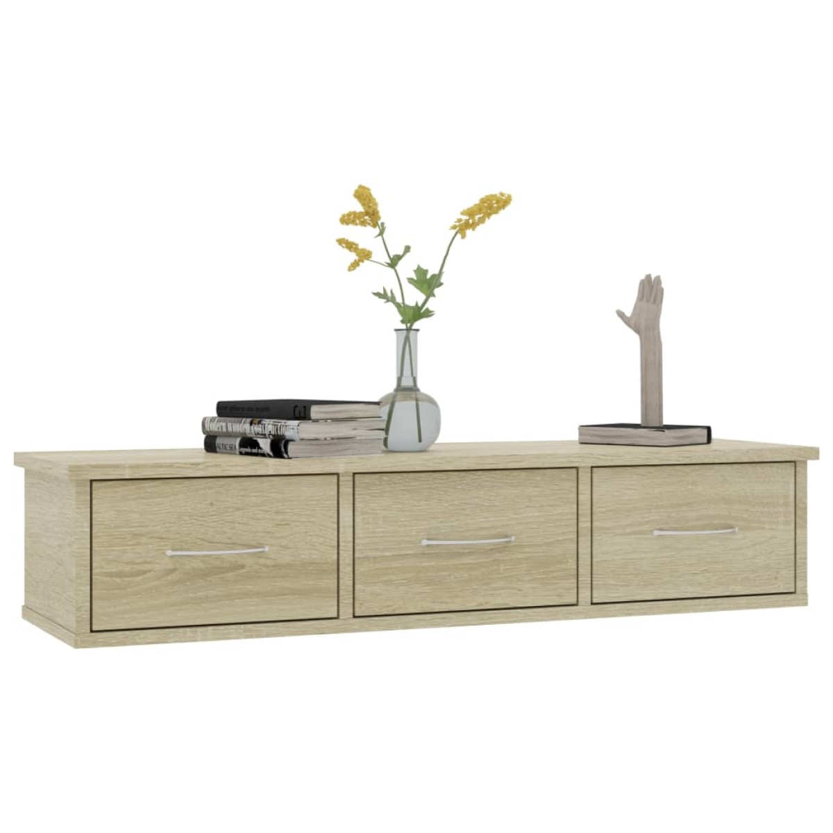 vidaXL Ράφι Τοίχου με Συρτάρια Sonoma Δρυς 88x26x18,5 εκ. Μοριοσανίδα