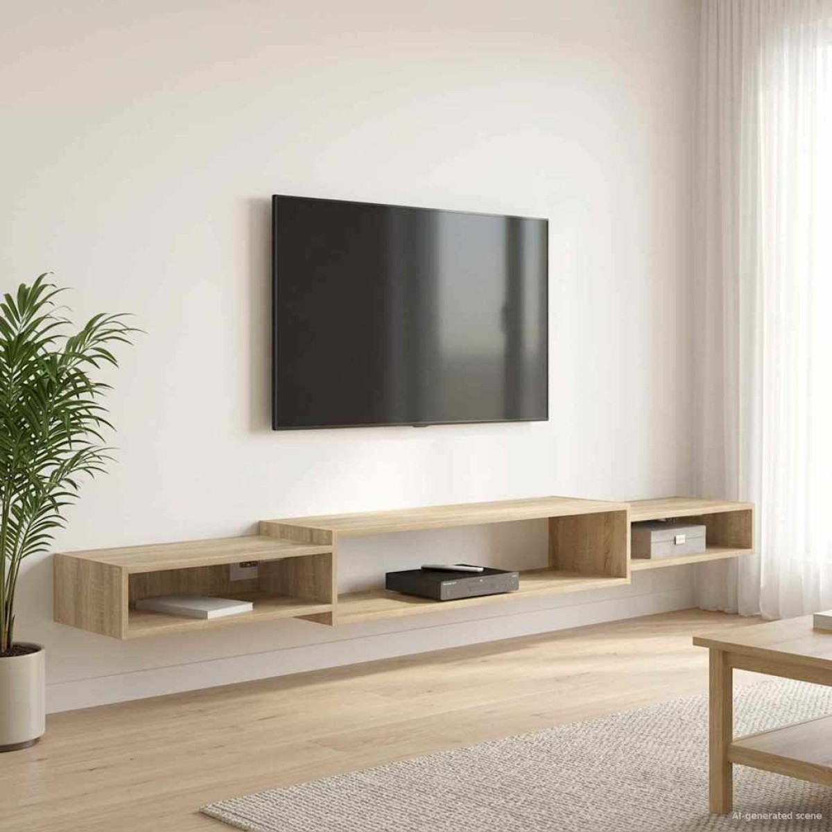 vidaXL Κρεμαστός θρανίο τηλεόρασης Επιτοίχιο Sonoma Δρυς