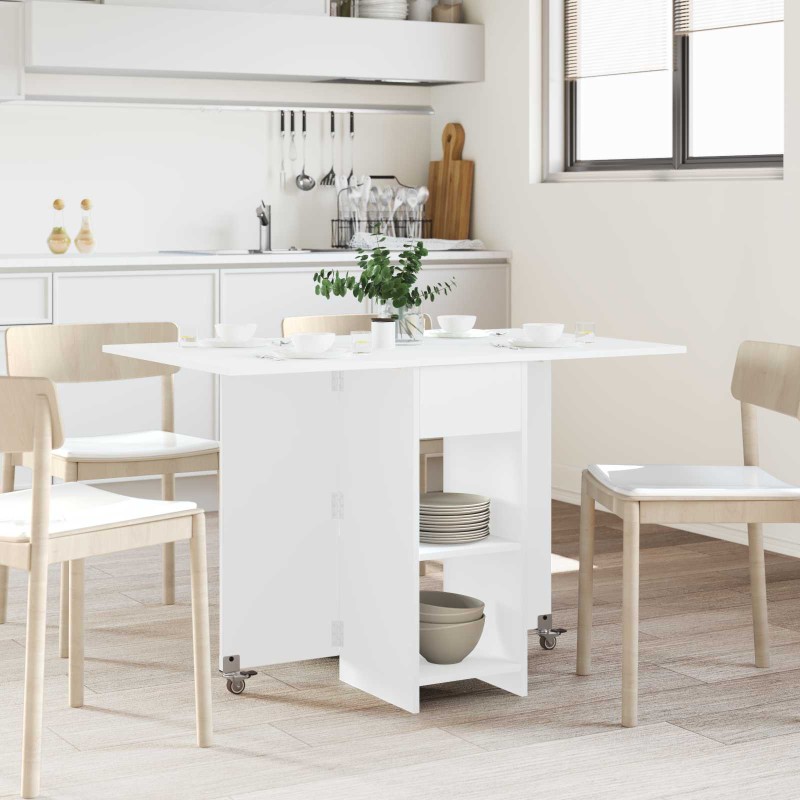vidaXL Τραπέζι φαγητού 115 x 70 x 75 εκ. Επεξεργασμένο Ξύλο Λευκό