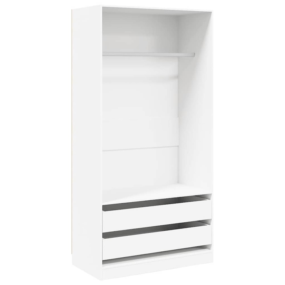vidaXL Ντουλάπα Λευκή 100 x 50 x 200 εκ. από Επεξ. Ξύλο
