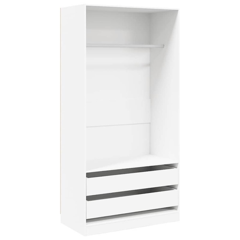 vidaXL Ντουλάπα Λευκή 100 x 50 x 200 εκ. από Επεξ. Ξύλο