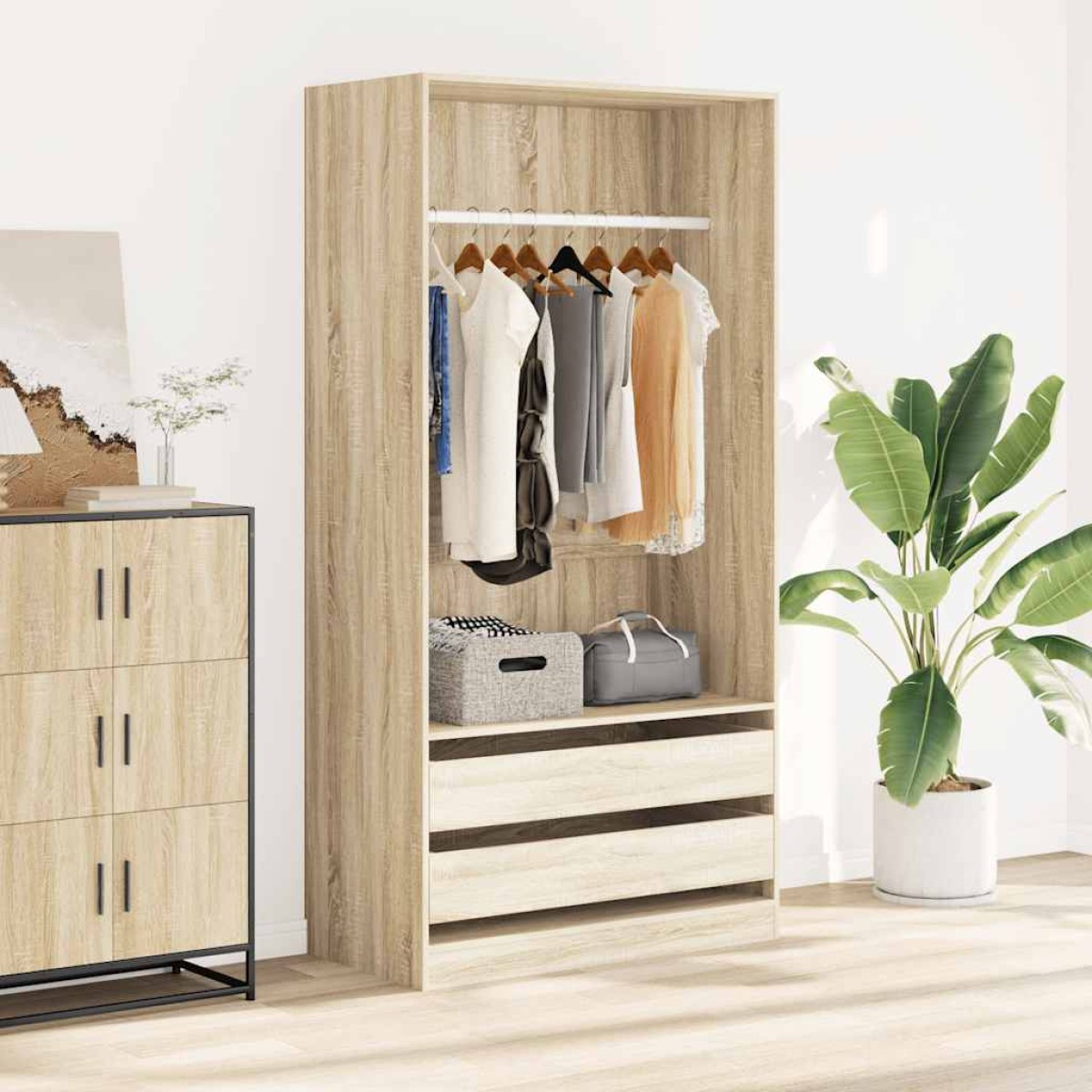 vidaXL Ντουλάπα Χρώμα Sonoma Δρυς 100 x 50 x 200 εκ. από Μοριοσανίδα