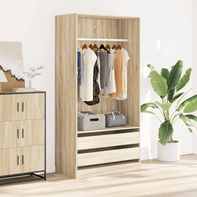 vidaXL Ντουλάπα Χρώμα Sonoma Δρυς 100 x 50 x 200 εκ. από Επεξ. Ξύλο