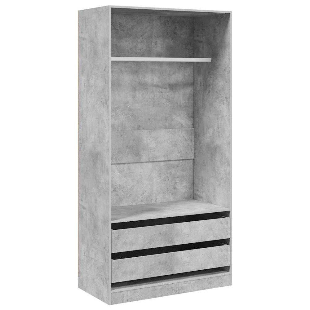 vidaXL Ντουλάπα Γκρι του Σκυροδέματος 100 x 50 x 200 εκ. Επεξ. Ξύλο