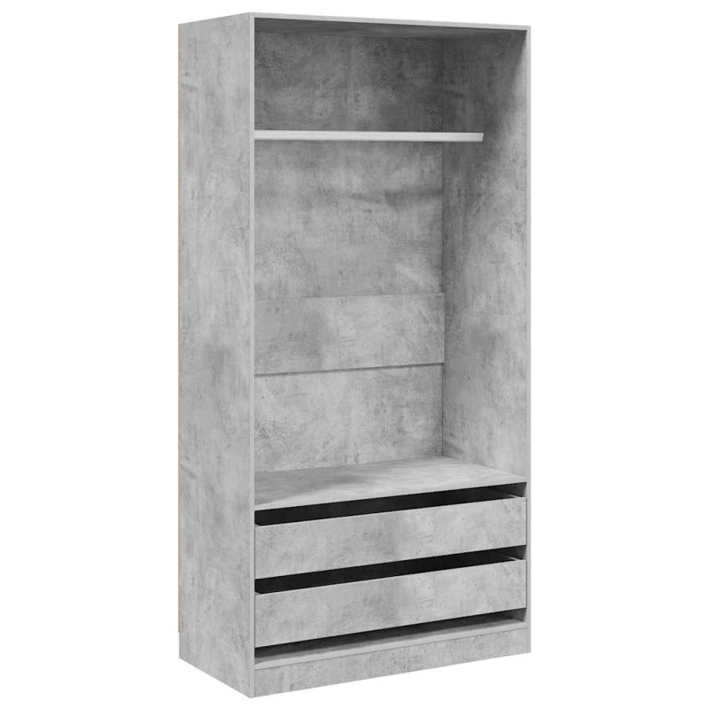 vidaXL Ντουλάπα Γκρι του Σκυροδέματος 100 x 50 x 200 εκ. Επεξ. Ξύλο