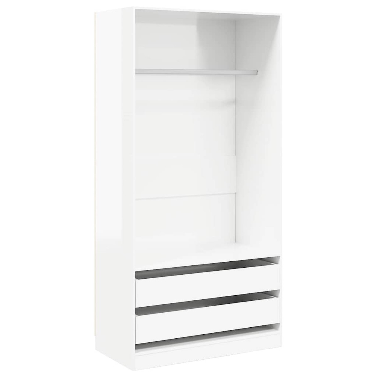 vidaXL Ντουλάπα Γυαλιστερό Λευκό 100 x 50 x 200 εκ. από Μοριοσανίδα