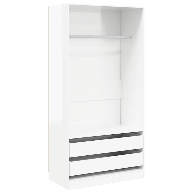 vidaXL Ντουλάπα Γυαλιστερό Λευκό 100 x 50 x 200 εκ. από Επεξ. Ξύλο