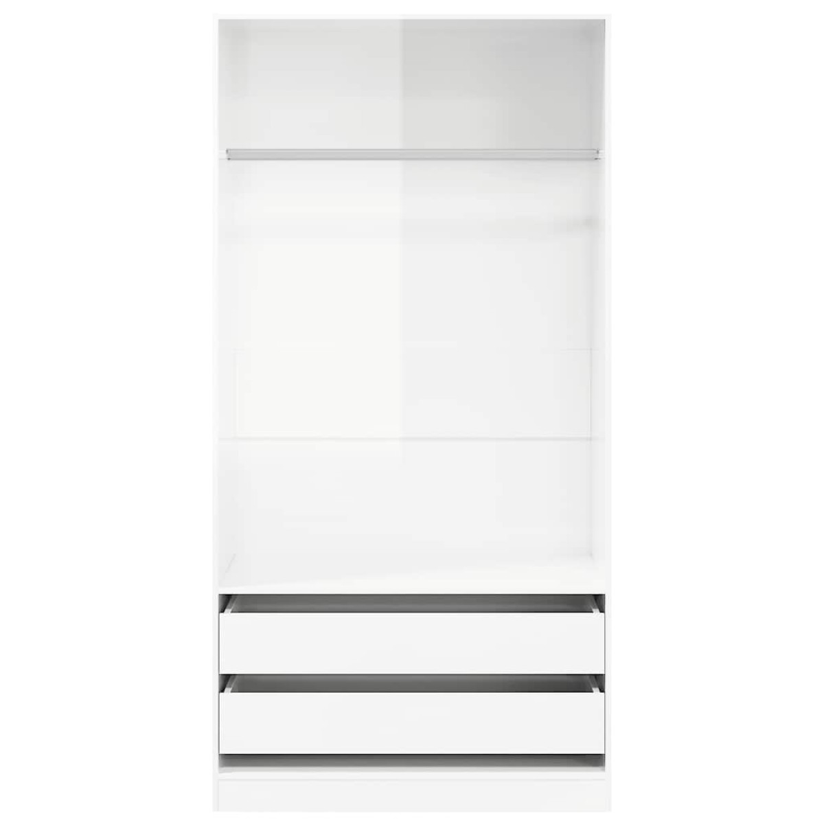 vidaXL Ντουλάπα Γυαλιστερό Λευκό 100 x 50 x 200 εκ. από Μοριοσανίδα