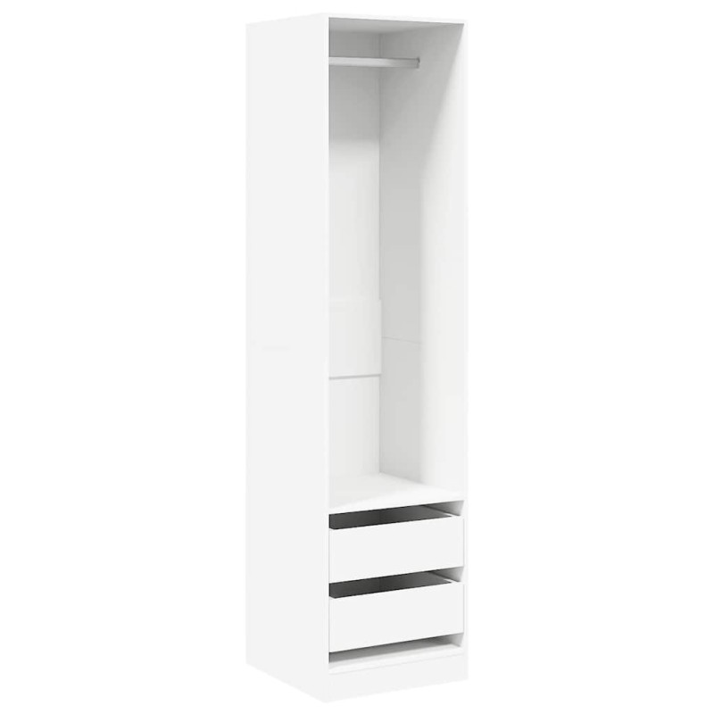 vidaXL Ντουλάπα με Συρτάρια Λευκή 50 x 50 x 200 εκ. από Επεξ. Ξύλο