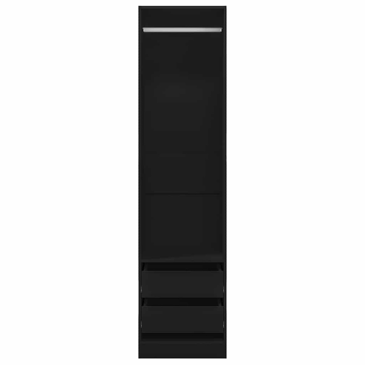 vidaXL Ντουλάπα με Συρτάρια Μαύρη 50 x 50 x 200 εκ. από Μοριοσανίδα