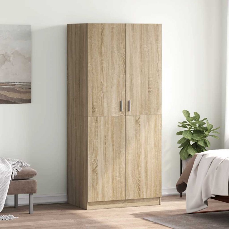 vidaXL Ντουλάπα Χρώμα Sonoma-Δρυς 80 x 52 x 180 εκ. από Επεξ. Ξύλο