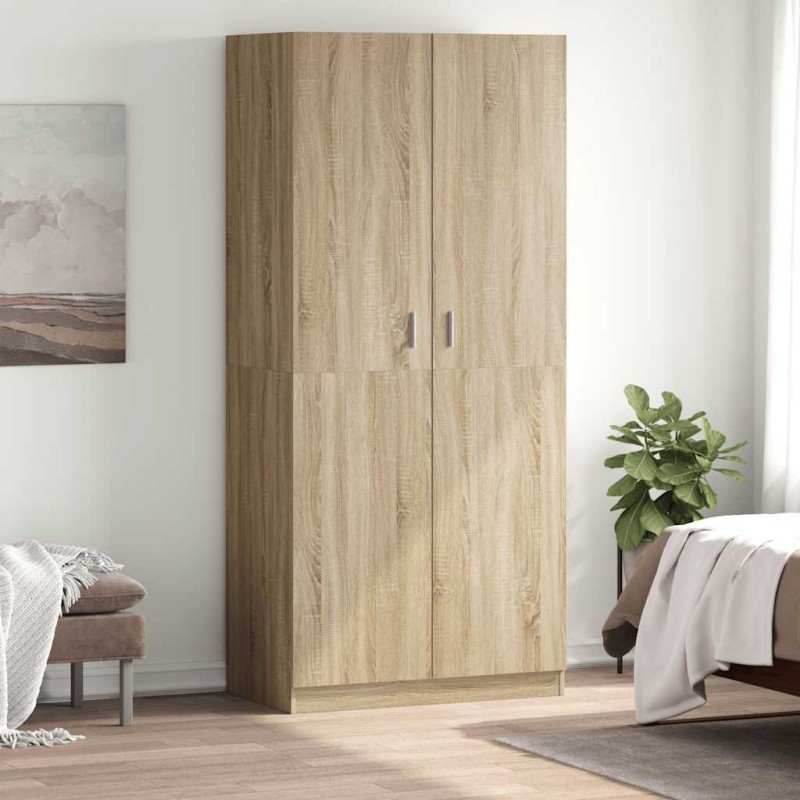 vidaXL Ντουλάπα Χρώμα Sonoma Δρυς 90 x 52 x 200 εκ. από Επεξ. Ξύλο