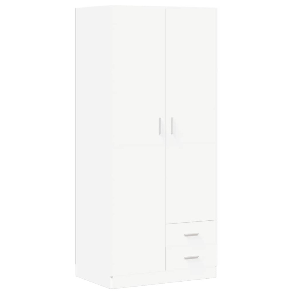 vidaXL Ντουλάπα Λευκή 80 x 52 x 180 εκ. από Επεξ. Ξύλο
