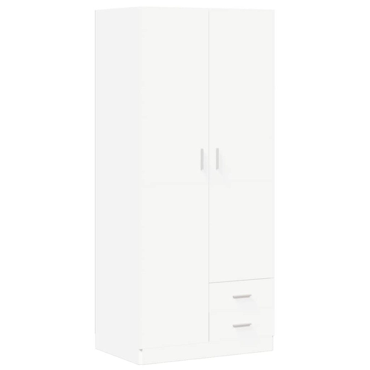 vidaXL Ντουλάπα Λευκή 80 x 52 x 180 εκ. από Μοριοσανίδα