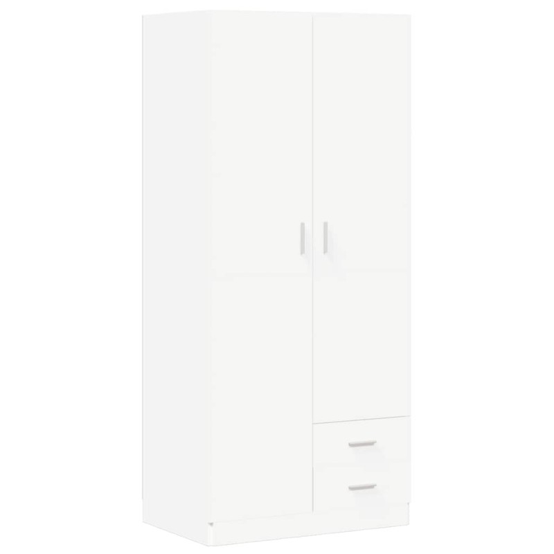 vidaXL Ντουλάπα Λευκή 80 x 52 x 180 εκ. από Επεξ. Ξύλο