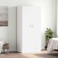 vidaXL Ντουλάπα Λευκή 80 x 52 x 180 εκ. από Μοριοσανίδα